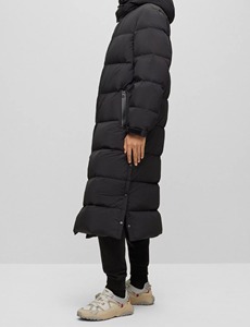 Custom Men Long Black Puffer <b>Jacket</b> Wholesale Hooded Winter <b>Parka</b> Coat Matte Fabric Thick Warm Padded Overcoat For Over Male OEM - Product Image 2