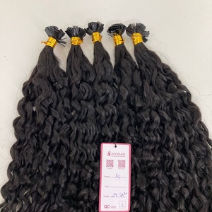 Vente en gros d'extensions de cheveux humains brésiliens Remy naturel noir # 1b styles de boucles italiennes ondulées droites - Product Image 3