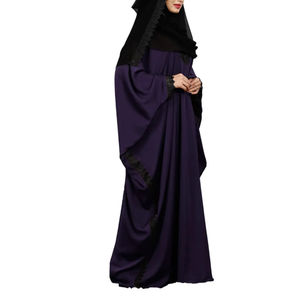 Wholesale Modest <b>Long</b> Plus Size Abaya Islamic <b>Dress</b> Muslim Wear Wedding Women's Fancy 100% Cotton <b>Chiffon</b> Formal Fancy Abayas - Product Image 4