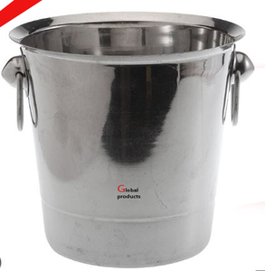 Enfriador de vino de acero inoxidable de metal con acabado plateado de calidad estándar cubo de hielo para hotel restaurante y bar - Product Image 4