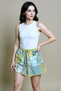 Pantalones cortos informales de verano para hombre y mujer, diseño de retazos Hippie bohemio, cómodos parches hechos a mano para viajar y correr - Product Image 5