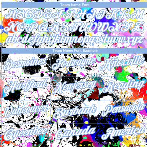 Camiseta Polo Blanca Personalizada con Diseño de Salpicaduras de Pintura Vibrante, Nombre del Equipo y Número de Jugador Personalizados, Elegante y Cómoda - Product Image 4