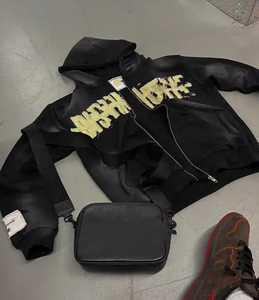 <b>Top</b> Selling Solid Vintage Washed 100% Cotton Casual Oversized Hoodies Breathable Customized Logo OEM Winter <b>Distressed</b> Dtg Print - Product Image 5