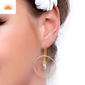 Best Selling Sterling Silver 18k Gold Plated Natural Howlite Gemstone Dangle <b>Earring</b> Custom Jewelry Manufacturer - Product Image 4