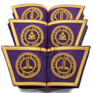 Menottes maçonniques personnalisées avec tresse d'argent Gantelets d'officier en gros Manchettes d'insignes pour uniformes de cérémonie - Product Image 4