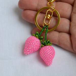 Porte-clés en pierre conique MS Handicraft YF2212, cristal de guérison, perle de pierre précieuse en verre, porte-clés léger, accessoire de sac, cadeau pour - Product Image 5