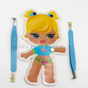 Nuevo diseño Bratz Girl Professional 90 grados CNC Extensiones de pestañas de acero inoxidable Pinzas Punta puntiaguda Estilo de volumen 12cm - Product Image 6