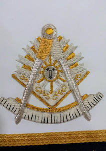 Delantal Masónico Vintage de la Logia Azul, Bordado de Maestro Masón, Transpirable, Ecológico, Hecho en Pakistán, Genuino - Product Image 5