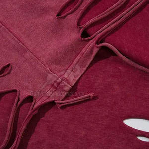 เสื้อยืดแขนสั้นผู้ชายสไตล์ดิสเทรสทรงโอเวอร์ไซส์ ขายดี เสื้อยืดผ้าฝ้ายผู้ชายสไตล์ดิสเทรสสำหรับขาย - Product Image 4