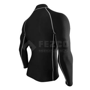 Nuevo OEM acepta cuello camisa de manga larga personalizado Rash Guard protección seguridad Unisex deportes Spandex/poliéster transpirable secado rápido - Product Image 4