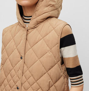Custom Embroidery Heavyweight Cotton Filled sleeveless long length New Arrived Stylish Women's Winter Puffer <b>Jacket</b> - Product Image 3