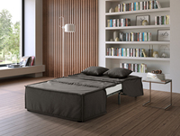 EVERGREENWEB Canapé-lit moderne en acier 2 places convertible pliable extensible avec housse amovible compatible salle à manger chambre