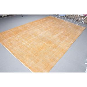 6.7x10.3 ft Turkish Rug, Large Vintage Rug, <b>Yellow</b> Floral Rug - Product Image 3