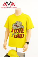 Short régulier 65% coton + 35% Spandex imprimé (imprimé graphique) devant décontracté/Streetwear/Beachwear jaune T-shirt pour homme
