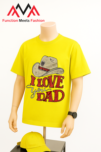 Thường xuyên ngắn 65% cotton + 35% spandex in (đồ họa in) phía trước giản dị/dạo phố/beachwear nam màu vàng T-Shirt - Product Image 4