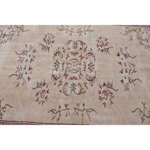 2.9x11.4 ft Turkish Rug, Vintage Rug, <b>Red</b> Floral <b>Wool</b> Rug - Product Image 5