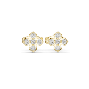 Boucles d'oreilles en forme de croix avec diamants cultivés en laboratoire, 0,184 CT, clarté VVS-VS, or 18 carats, 14 carats, 10 carats et argent 925, or rose, or jaune, or blanc - Product Image 1