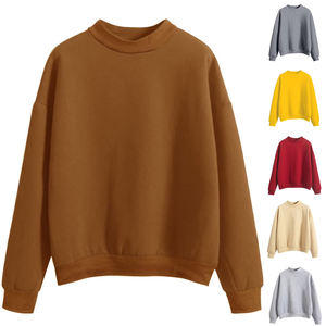 Sweat-shirt à col montant en polaire | Pull d'hiver chaud à col haut - Product Image 5