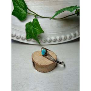 Kingman Turquoise & Sterling <b>Silver</b> <b>Cuff</b> <b>Bracelet</b> Navajo Handmade Cultural Collectible Jewelry for Men - Product Image 3