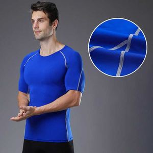 Listo para enviar tren de secado rápido compresión poliéster camisetas hombres elástico gimnasio camisas - Product Image 4