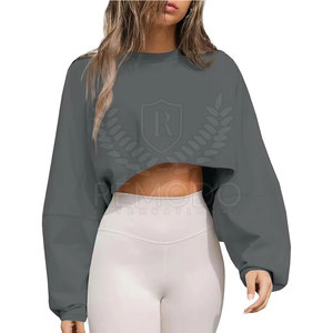 Venta en línea Crop Top Sudaderas en LOW MOQ Slim Fit Sudaderas Casual Wear Crop Top Sudaderas para adultos - Product Image 3