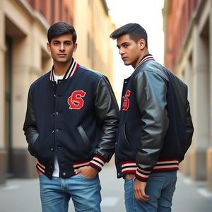Veste universitaire coupe ajustée pour hommes en laine mélangée corps en cuir végétalien manches en chenille personnalisé Patch Letterman Bomber Coat vente en gros - Product Image 1