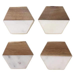 handmade white marble High Quality <b>coasters</b> White Natural Marble Stone <b>Coasters</b> Set - Product Image 5