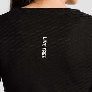 เสื้อครอปท็อปสตรีทแวร์สำหรับฤดูร้อน สีดำ-ขาว ไซส์ XXS XS-ทรงหลวม ผ้าสแปนเด็กซ์ระบายอากาศ สไตล์ลำลอง - Product Image 5