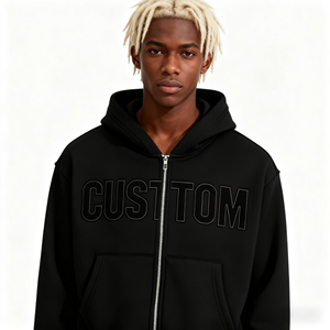 Sweat à capuche zippé pour homme, coupe confortable, idéal pour l'automne, personnalisable. - Product Image 3