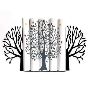 Serre-livres en métal noir Design arbre porte-livre décoratif élégant parfait pour l'organisation de la table de bureau et la décoration intérieure - Product Image 1