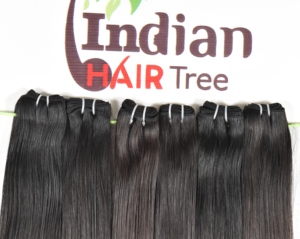 Meilleure qualité naturelle en gros vendeur de vagues profondes indiennes, extensions de cheveux humains raides bon marché à double tirage - Product Image 2