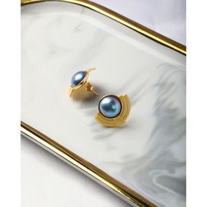 <b>Blue</b> Blister Pearl <b>Earrings</b> - Product Image 2