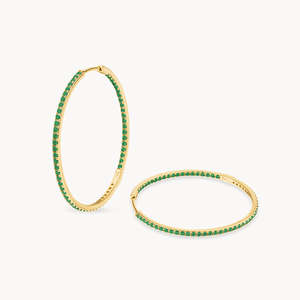 Cleo Grote Smaragd Fijne Oorknopjes - Product Image 2