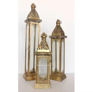 Trendy Design Metal and <b>Glass</b> Hanging Candle <b>Lantern</b> Gold Finished for Indoor & Outdoor Decor Handmade <b>Lanterns</b> - Product Image 2