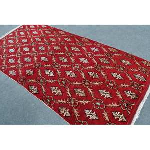 Alfombra de lana Roja turca Vintage 4,2X8,6 pies área grande rectángulo patrón abstracto para entrada pasillo 10mm de espesor nuevo modelo - Product Image 4