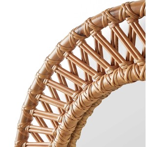 Miroir mural décoratif rond en rotin naturel, style écologique et durable, parfait pour les achats en gros et la décoration intérieure - Product Image 2