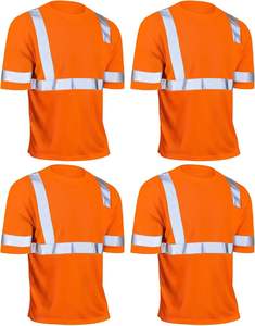 Ropa DE TRABAJO Camiseta DE SEGURIDAD Venta al por mayor Directo de fábrica Precio barato Camisa DE SEGURIDAD reflectante de alta visibilidad con bolsillo frontal - Product Image 2