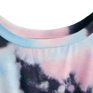 Tops courts en coton à manches courtes tie-dye pour femmes, qualité professionnelle, respirant, respectueux de l'environnement, tops courts tie-dye, chemises - Product Image 6