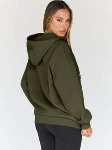 Sudadera con capucha de lana de algodón de gran tamaño para hombre, ropa de calle de invierno con bolsillo canguro y cremallera completa 100% algodón - Product Image 6