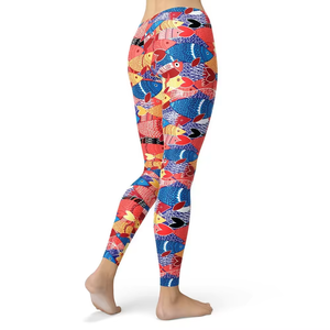 Nouveau design de vêtements de sport de sublimation imprimés multicolores Leggings de yoga Pantalon d'entraînement personnalisé en polyester 100% pour femmes à taille élastique - Product Image 5