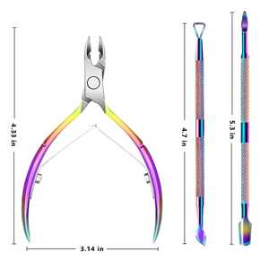 Cortaúñas curvo de acero inoxidable Rosa colorido al por mayor herramienta para la edad del bebé pinza para cutículas corte de uñas Apertura de mandíbula ancha - Product Image 1