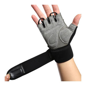 Gants de musculation demi-doigts en cuir PU respirants pour hommes – Protection des mains pour l'entraînement sportif et le fitness - Product Image 3