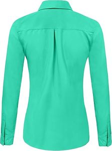 Camisas de Vestir Formales Vintage para Mujer al por Mayor, Personalizadas, con Botones Decorativos, Transpirables, 100% Algodón Poliéster, Manga Larga para Verano - Product Image 2