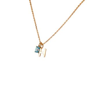 Collier de pierre de naissance initiale personnalisé en argent sterling 925 de style vintage avec cadeau de mariage en diamant pour les femmes ou la fête des mères - Product Image 3