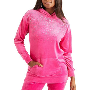 Sweat à capuche personnalisé à paillettes Bling pour streetwear et marques de mode Vente en gros Sweats à capuche en strass pour femmes - Product Image 1