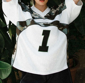 Design personnalisé maille maillot de football Gym T-shirt surdimensionné pour hommes uniforme de football américain, maillot de football américain - Product Image 5