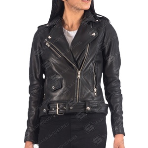 Premium Quality Genuine Cowhide Leather Women's Waterproof Windproof Eco-Friendly Button Zipper Closure Turn-<b>Down</b> Collar Autumn - Product Image 1