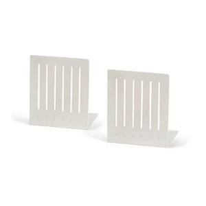 Minimalist White Metal Bookends For Home Office <b>Shelf</b> <b>Table</b> Decoration And Book Display Use Handcrafted From India - Product Image 1