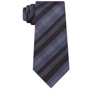 Cravatta slim a quadri da uomo Kenneth Cole Reaction, colore nero, taglia regolare, realizzata in tessuto resistente - Product Image 1