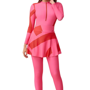 Ensemble Burkini Femme Respirant Séchage Rapide Léger 2 Pièces Imprimé Logo Avant Vente Chaude Meilleur Fournisseur Quantité en Gros - Product Image 5